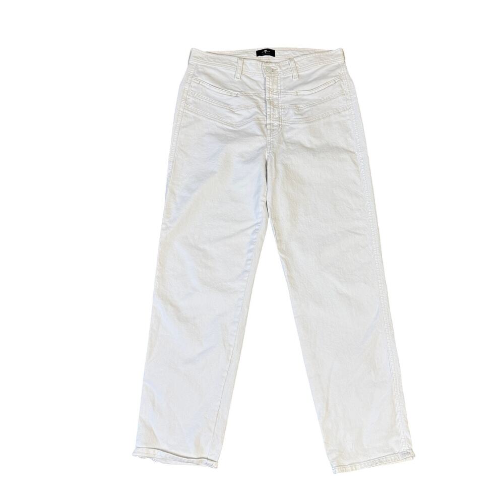 7 For All Mankind Straight Denim White Jeans US Women's 30